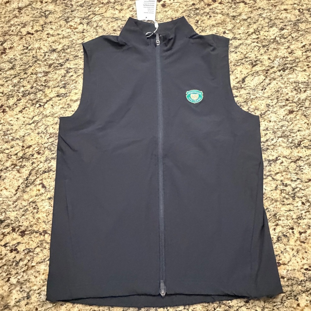 Levelwear Medinah 100 Years Golf Vest Mens Small Black Full Zip Water ws
